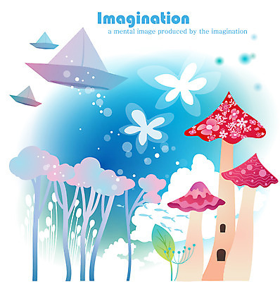 EPS 나무 식물 구름 잎 일러스트 상상 하늘 나뭇잎 주택 어류 사람없음 판타지 버섯 종이배 국내일러스트 자연요소 건물 수중동물 종이접기 파일형식 벡터