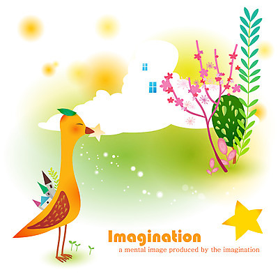 EPS 나무 동물 구름 한마리 별 일러스트 창문 상상 조류 주택 꽃나무 사람없음 판타지 새싹 풀 숲 국내일러스트 자연요소 식물 1 꽃 건물 파일형식 벡터