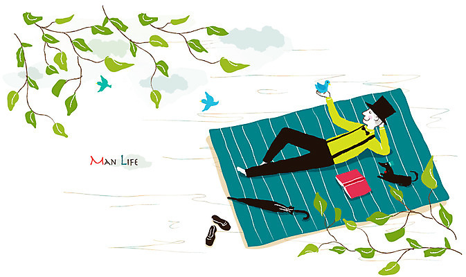 EPS 동물 구름 캐릭터 모자 한마리 라이프스타일 남자 맨라이프 신발 일러스트 우산 조류 휴식 나뭇잎 한명 사람 성인 취미 라이프 책 반려동물 눕기 소풍 개 강아지 돗자리 남성라이프 남자만 남자한명만 성인남자만 성인만 국내일러스트 일러캐릭터 자연요소 1 잡화 컨셉 잎 포유류 모션 생활 야외활동 파일형식 벡터