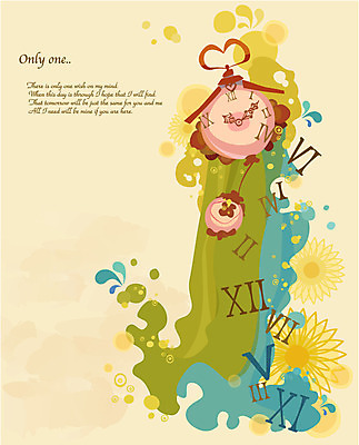 EPS 시계 백그라운드 무늬 꽃무늬 패턴 일러스트 사람없음 판타지 숫자 화려 신비 로마숫자 국내일러스트 문자 꽃 컨셉 상상 파일형식 벡터