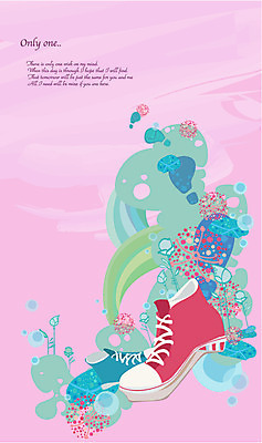 EPS 구름 잡화 꽃 백그라운드 운동화 신발 무늬 패턴 일러스트 사람없음 판타지 물방울 화려 신비 국내일러스트 자연요소 식물 컨셉 상상 파일형식 벡터