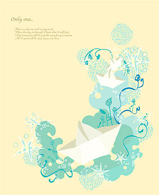 EPS 모양 구름 꽃 물결 백그라운드 무늬 꽃무늬 패턴 일러스트 사람없음 빛 반짝임 판타지 화려 신비 종이배 국내일러스트 자연요소 식물 컨셉 모션 상상 종이접기 파일형식 벡터