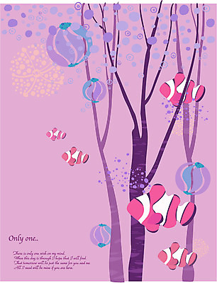 EPS 나무 백그라운드 무늬 패턴 일러스트 어류 사람없음 판타지 물방울 화려 숲 신비 국내일러스트 식물 컨셉 상상 수중동물 파일형식 벡터