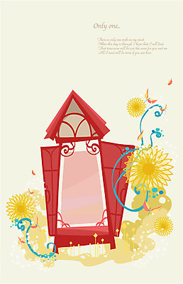 EPS 꽃 백그라운드 무늬 꽃무늬 패턴 일러스트 창문 해바라기 사람없음 판타지 화려 신비 국내일러스트 식물 컨셉 상상 파일형식 벡터