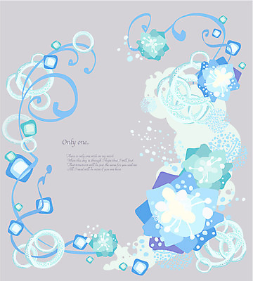 EPS 꽃잎 꽃 하늘색 백그라운드 무늬 패턴 일러스트 사람없음 판타지 화려 덩굴 신비 국내일러스트 식물 컨셉 상상 파란색 파일형식 벡터