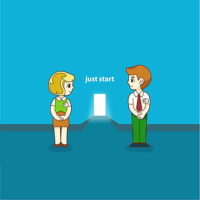 EPS 여자 남자 일러스트 비즈니스 성공 직장 미소 웃음 사람 20대 성인 두명 문 구직 목표 합격 신입사원 열정 첫출근 취업문 청년만 성인만 국내일러스트 감정 컨셉 회사 표정 청년 출근 파일형식 벡터