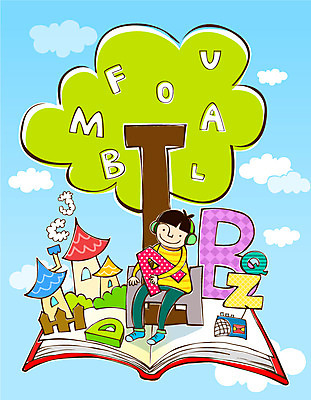 EPS 나무 구름 학생 알파벳 영어 교육 남자 어린이 일러스트 하늘 주택 한명 미소 웃음 사람 소년 책 헤드셋 라디오 남자만 남자한명만 어린이만 소년만 소년한명만 국내일러스트 자연요소 식물 문자 1 음향기기 표정 건물 전자제품 헤드폰 파일형식 벡터