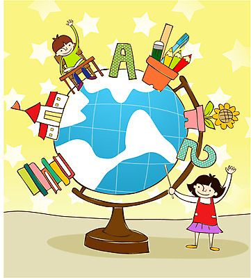 EPS 학생 알파벳 여자 교육 남자 어린이 2 의자 일러스트 학교 미소 웃음 사람 소녀 소년 두명 책 숫자 지구본 교사 책상 A 지휘봉 필통 어린이만 국내일러스트 직업 문자 영어 가구 학용품 표정 파일형식 벡터