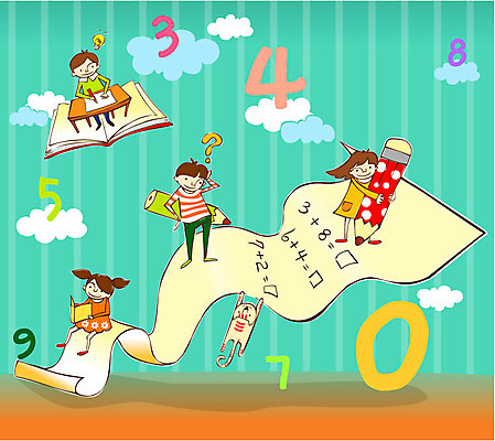 EPS 동물 한마리 학생 여자 교육 남자 어린이 일러스트 미소 웃음 사람 소녀 소년 여러명 반려동물 숫자 고양이 시험 물음표 수학 어린이만 국내일러스트 문자 1 기호 다수 포유류 교과목 표정 파일형식 벡터