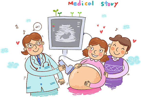 EPS 부부 커플 여자 남자 일러스트 의학 건강 병원 미소 웃음 사람 치료 세명 건강관리 진료 환자 의사 도움 보호 질병 복지 질병관리 여의사 산부인과 태아 복부 국내일러스트 컨셉 관계 표정 관리 신체부위 임신 의료진 사회이슈 파일형식 벡터