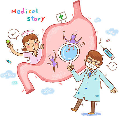 EPS 여자 남자 일러스트 의학 돋보기 건강 병원 미소 웃음 사람 두명 치료 건강관리 간호사 의사 도움 바이러스 보호 질병 복지 검사_조사 질병관리 처방 위장 국내일러스트 컨셉 표정 관리 의료진 장기_의학 사회이슈 파일형식 벡터