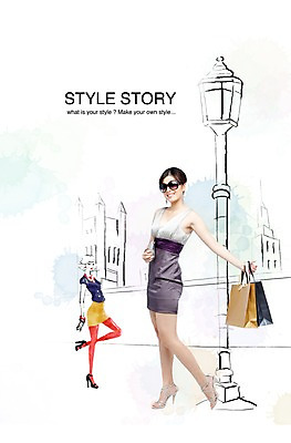 PSD 외국인 편집이미지 여자 가로등 거리 한명 서기 사람 동양인 성인 쇼핑 선글라스 쇼핑백 여자만 여자한명만 성인여자만 성인만 이미지편집 1 공공시설 안경 가방 모션 인종 파일형식