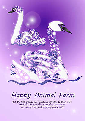 EPS 동물 템플릿 문자 척추동물 문양 영어 백그라운드 두마리 무늬 패턴 카드템플릿 조류 사람없음 단어 보라색 물방울무늬 물방울 원형 공기방울 백조 이미지템플릿 카드프레임 도형 컬러 2 카드_감사 프레임 파일형식 벡터