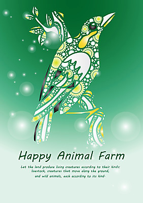 EPS 동물 템플릿 문자 척추동물 한마리 문양 영어 백그라운드 무늬 패턴 카드템플릿 조류 사람없음 초록색 단어 물방울무늬 물방울 원형 공기방울 이미지템플릿 카드프레임 도형 1 컬러 카드_감사 프레임 파일형식 벡터