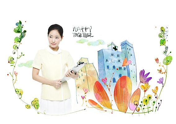 PSD 편집이미지 직업 여자 꽃 병원 한명 사람 동양인 성인 건물 한국인 간호사 서류판 여자만 여자한명만 성인여자만 성인만 이미지편집 식물 1 건축물 의학 인종 사무용품 의료진 파일형식