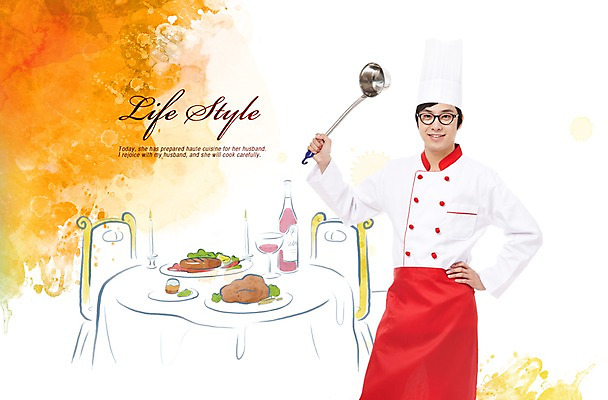 PSD 편집이미지 직업 남자 음식 탁자 한명 미소 웃음 사람 동양인 성인 레스토랑 주방장 요리사 식사 저녁식사 한국인 국자 남자만 남자한명만 성인남자만 성인만 이미지편집 1 가구 주방용품 표정 인종 식당 파일형식