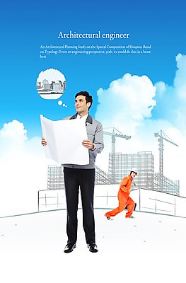 PSD 서양인 외국인 구름 편집이미지 직업 남자 건축 하늘 설계 공사 미소 웃음 사람 동양인 성인 두명 건설현장 설계도 한국인 건축가 철근 뼈대 시공 작업자 남자만 성인남자만 성인만 이미지편집 자연요소 컨셉 건설업 표정 인종 파일형식