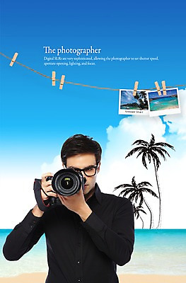 PSD 서양인 외국인 구름 편집이미지 직업 남자 줄 바다 섬 하늘 집게 한명 사람 성인 해변 야자수 카메라 촬영 사진사 기념사진 남자만 남자한명만 성인남자만 성인만 이미지편집 자연요소 나무 1 인종 전자제품 작가 파일형식