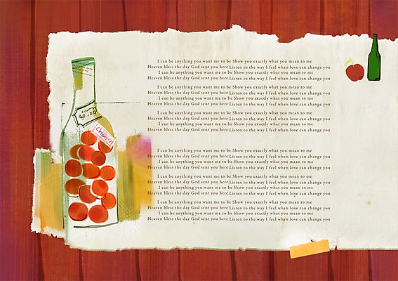 PSD 영어 종이 문장 백그라운드 과일 일러스트 탁자 유리병 사람없음 빈티지 빈티지배경 국내일러스트 문자 가구 컨셉 병_용기 파일형식