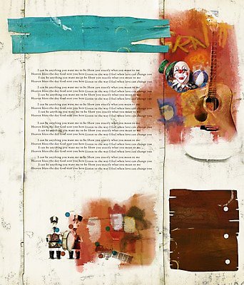 PSD 영어 문장 악기 음악 인형 백그라운드 일러스트 사람없음 기타 빈티지 피에로 낙서 오브젝트 빈티지배경 병정 국내일러스트 문자 컨셉 현악기 문화예술 파일형식