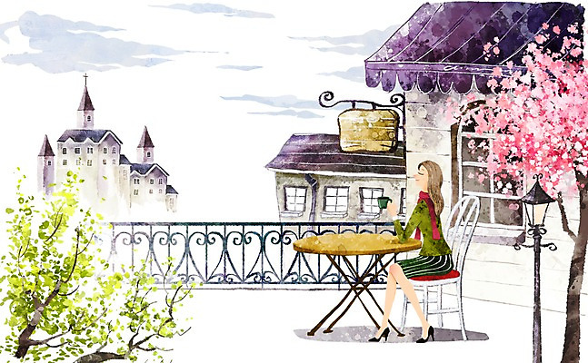 PSD 나무 구름 라이프스타일 여자 커피 백그라운드 가로등 일러스트 난간 티타임 수채화 한명 웃음 사람 20대 성인 라이프 30대 봄 카페 벚꽃 발코니 성 벚나무 안식처 여자만 여자한명만 성인여자만 성인만 봄배경 국내일러스트 자연요소 식물 1 건축물 계절 공공시설 꽃 음료 휴식 표정 청년 생활 장년 상점 파일형식