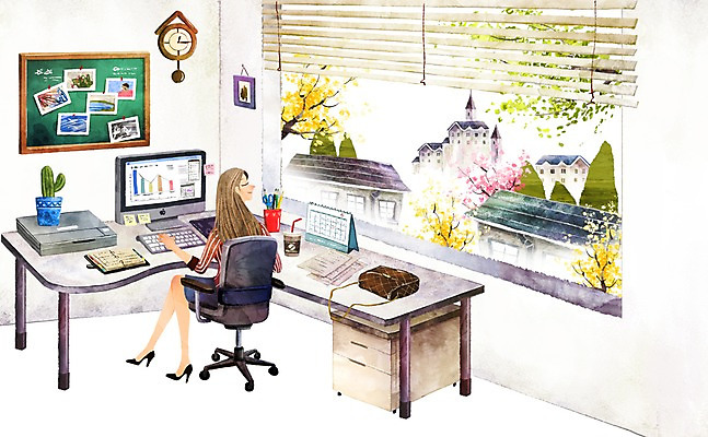 PSD 나무 라이프스타일 여자 커피 시계 백그라운드 의자 일러스트 휴식 수채화 한명 사람 풍경 20대 성인 라이프 30대 컴퓨터 태블릿 사무실 다이어리 봄 핸드백 달력 블라인드 책상 스캐너 여자만 여자한명만 성인여자만 성인만 봄배경 국내일러스트 식물 1 계절 음료 가구 컨셉 가방 비즈니스 청년 생활 장년 전자제품 스마트기기 사무용품 커튼 파일형식