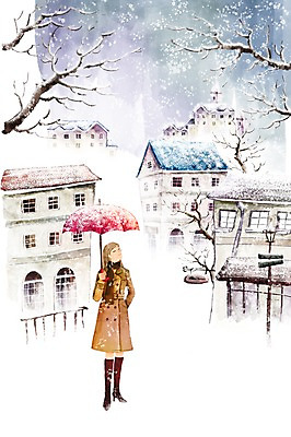 PSD 라이프스타일 여자 백그라운드 겨울 일러스트 우산 수채화 한명 서기 사람 20대 성인 건물 라이프 30대 산책 카페 추위 코트 눈 여자만 여자한명만 성인여자만 성인만 겨울배경 국내일러스트 자연요소 1 건축물 계절 모션 날씨 휴식 청년 생활 장년 상점 외투 파일형식