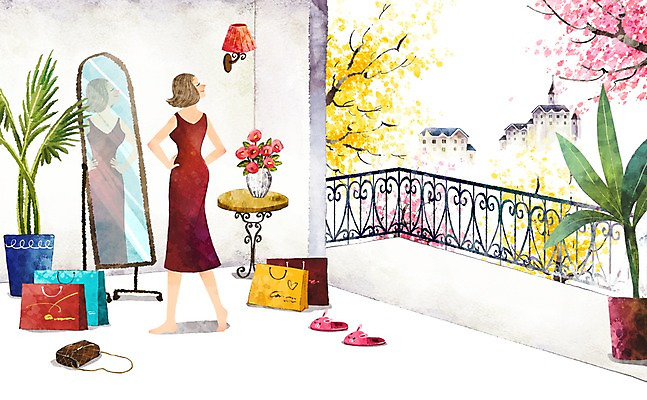 PSD 나무 라이프스타일 옷 여자 패션 꽃 화분 백그라운드 일러스트 난간 수채화 슬리퍼 한명 사람 풍경 20대 성인 건물 라이프 30대 쇼핑백 거울 발코니 개나리 진달래 전신거울 여자만 여자한명만 성인여자만 성인만 국내일러스트 식물 1 건축물 신발 가방 청년 생활 장년 파일형식