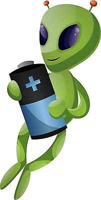 EPS 해외이미지 캐릭터 일러스트 들기 사람없음 초록색 외계인 건전지 해외202004 해외202105 해외일러스트 일러캐릭터 컬러 모션 미확인물체 파일형식 벡터