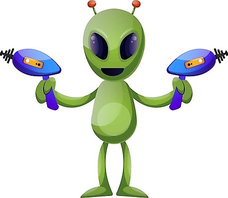 EPS 해외이미지 캐릭터 일러스트 들기 사람없음 초록색 총 외계인 해외202004 해외202105 해외일러스트 일러캐릭터 무기 컬러 모션 미확인물체 파일형식 벡터