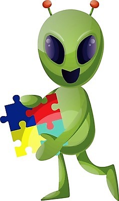 EPS 해외이미지 캐릭터 일러스트 들기 사람없음 초록색 외계인 퍼즐조각 해외202004 해외202105 해외일러스트 일러캐릭터 컬러 조각 모션 미확인물체 퍼즐 파일형식 벡터