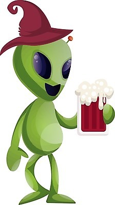 EPS 해외이미지 캐릭터 일러스트 맥주 생맥주 들기 사람없음 초록색 외계인 해외202004 해외202105 해외일러스트 일러캐릭터 컬러 모션 주류 미확인물체 파일형식 벡터