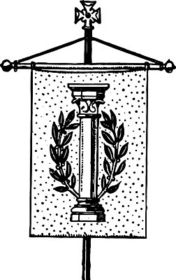 EPS 해외이미지 선 일러스트 미술 검은색 화환 흰색 깃발 기둥 그림 판화 월계수 해외202004 해외202105 해외일러스트 건축 꽃 컬러 문화예술 파일형식 벡터