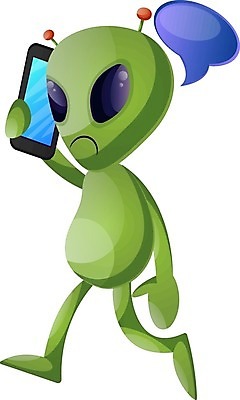 EPS 해외이미지 캐릭터 일러스트 말하기 사람없음 초록색 스마트폰 걷기 외계인 통화 해외202004 해외202105 해외일러스트 일러캐릭터 컬러 모션 핸드폰 스마트기기 미확인물체 파일형식 벡터