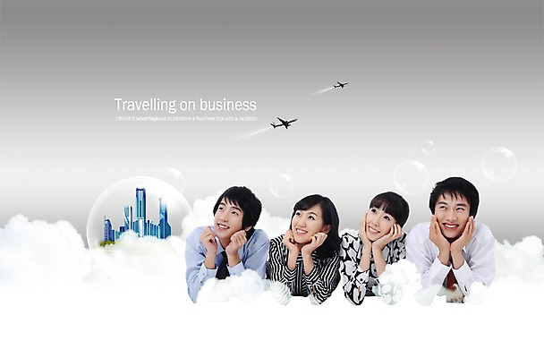 PSD 구름 편집이미지 여자 남자 비즈니스 비행기 미소 웃음 사람 동양인 빌딩 여러명 20대 성인 건물 30대 한국인 비즈니스맨 비즈니스우먼 공기방울 성인만 이미지편집 자연요소 건축물 다수 항공교통 대중교통 표정 인종 청년 장년 직장인 파일형식