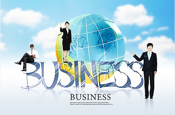 PSD 서양인 외국인 구름 편집이미지 여자 남자 지구 비즈니스 사람 동양인 20대 성인 세명 30대 글로벌 한국인 비즈니스맨 비즈니스우먼 성인만 이미지편집 자연요소 인종 청년 장년 직장인 파일형식