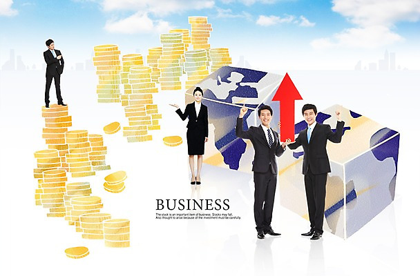 PSD 구름 편집이미지 여자 남자 화살표 돈 비즈니스 협력 미소 웃음 사람 동양인 여러명 20대 성인 30대 글로벌 지구본 동전 한국인 비즈니스맨 비즈니스우먼 동료 상승 금화 성인만 이미지편집 자연요소 다수 컨셉 관계 표정 인종 청년 장년 직장인 재산 황금 파일형식