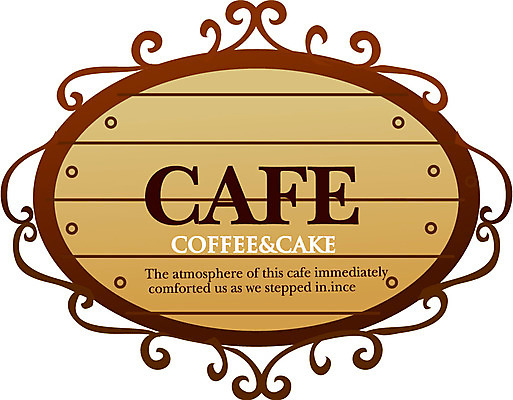 EPS 영어 문장 컬러 무늬 일러스트 사람없음 갈색 라벨 카페 덩굴 국내일러스트 식물 문자 프레임 상점 파일형식 벡터