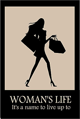 EPS 우먼라이프 라이프스타일 영어 여자 문장 일러스트 사람 라이프 쇼핑 쇼핑백 라벨 줄무늬 직선 여자만 국내일러스트 문자 선 무늬 가방 프레임 생활 파일형식 벡터