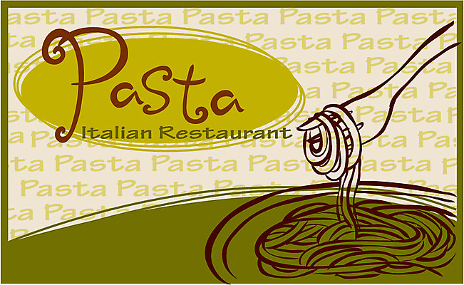 EPS 그릇 식기 접시 영어 문장 컬러 포크 일러스트 파스타 스파게티 사람없음 초록색 연두색 라벨 면류 면 국내일러스트 문자 음식 프레임 서양음식 파일형식 벡터