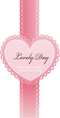 EPS 영어 문장 분홍색 컬러 일러스트 사람없음 라벨 하트 끈 국내일러스트 레이스천 모양 문자 프레임 직물 파일형식 벡터