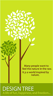 EPS 나무 식물 영어 문장 컬러 잎 일러스트 나뭇잎 사람없음 초록색 연두색 라벨 두그루 국내일러스트 문자 2 프레임 파일형식 벡터