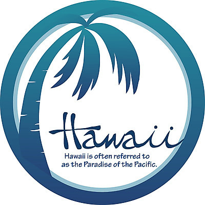 EPS 나무 식물 영어 문장 컬러 일러스트 한그루 사람없음 파란색 야자수 라벨 하와이 국내일러스트 문자 1 프레임 미국 파일형식 벡터