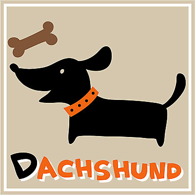 EPS 영어 문장 일러스트 뼈 사람없음 반려동물 라벨 개 강아지 닥스훈트 국내일러스트 동물 문자 포유류 프레임 파일형식 벡터