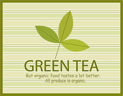 EPS 식물 영어 문장 컬러 잎 일러스트 나뭇잎 사람없음 초록색 라벨 녹차 국내일러스트 문자 프레임 차_음료 파일형식 벡터