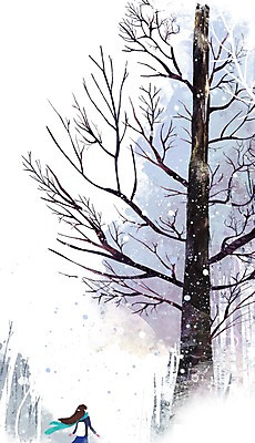 PSD 나무 응시 계절 여자 백그라운드 겨울 일러스트 한명 서기 사람 풍경 20대 성인 30대 설원 추위 눈 여자만 여자한명만 성인여자만 성인만 겨울배경 국내일러스트 자연요소 식물 1 시선 모션 날씨 눈_날씨 청년 장년 파일형식