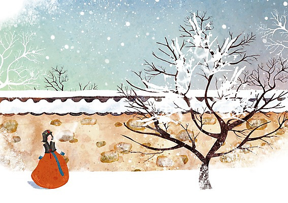 PSD 나무 계절 여자 백그라운드 겨울 일러스트 한명 사람 풍경 20대 성인 30대 담장 설원 추위 눈 전통의상 한복 구경 여자만 여자한명만 성인여자만 성인만 겨울배경 국내일러스트 자연요소 식물 1 한국전통 전통 날씨 눈_날씨 청년 장년 파일형식