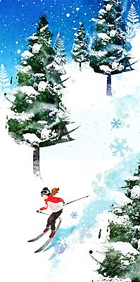 PSD 나무 계절 여자 스포츠 백그라운드 겨울 일러스트 스키 한명 사람 풍경 20대 성인 30대 설원 추위 눈 여자만 여자한명만 성인여자만 성인만 겨울배경 국내일러스트 자연요소 식물 1 날씨 겨울스포츠 눈_날씨 청년 장년 파일형식