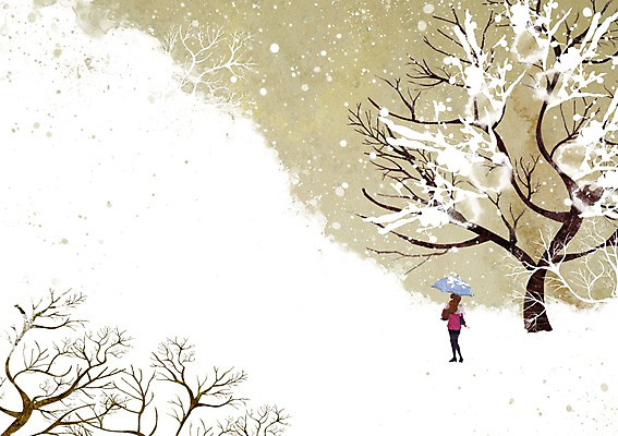 PSD 나무 계절 여자 백그라운드 겨울 일러스트 우산 한명 서기 사람 풍경 20대 성인 30대 설원 산책 추위 눈 여자만 여자한명만 성인여자만 성인만 겨울배경 국내일러스트 자연요소 식물 1 모션 날씨 휴식 눈_날씨 청년 장년 파일형식