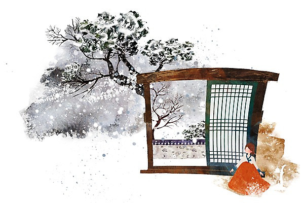 PSD 나무 응시 계절 여자 백그라운드 겨울 일러스트 한명 사람 앉기 풍경 20대 성인 30대 설원 추위 눈 소나무 전통의상 한복 전통문 여자만 여자한명만 성인여자만 성인만 겨울배경 국내일러스트 자연요소 식물 1 한국전통 전통 시선 모션 날씨 눈_날씨 청년 장년 문 파일형식